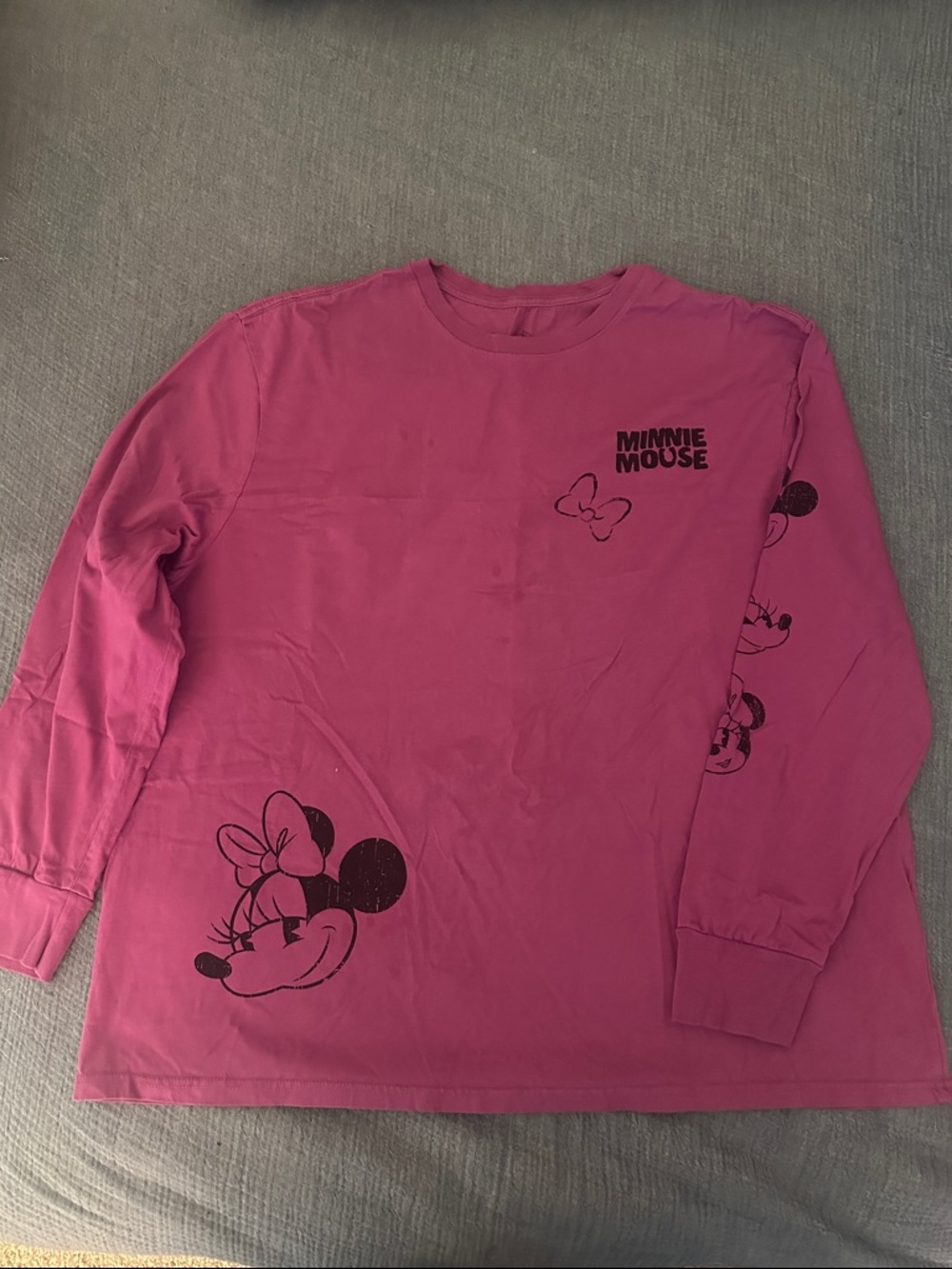 Disney Minnie Mouse Long Sleeve Tee - Magenta Pink